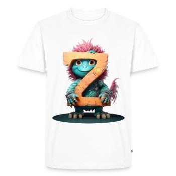 Poulet exotique avec lettre Z - T-shirt Premium bio Homme - blanc - Devant - Nico (187cm)