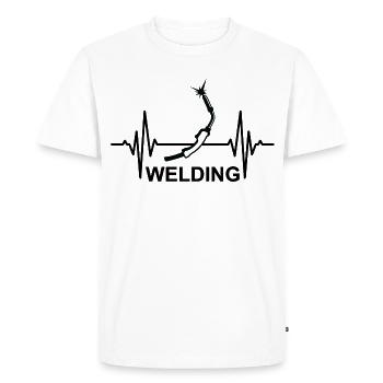 Welding, ECG, palpitations - Men's Premium Organic T-Shirt - white - Front - Nico (187cm)