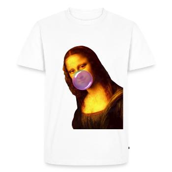 Mona Lisa Chewing gum Bubble - Men's Premium Organic T-Shirt - white - Front - Nico (187cm)
