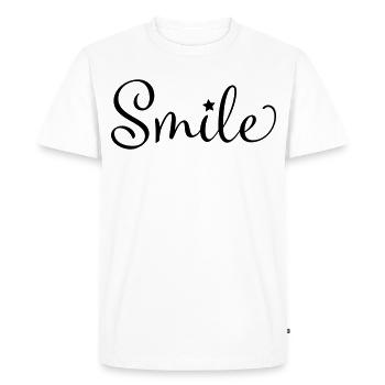 Sourire - T-shirt Premium bio Homme - blanc - Devant - Nico (187cm)