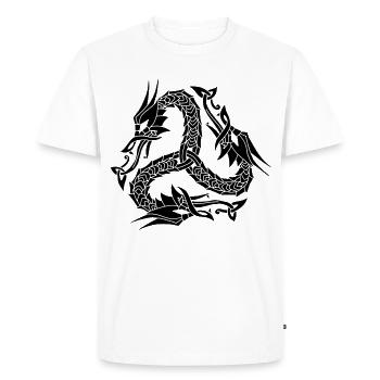 Hydre noire celte - T-shirt Premium bio Homme - blanc - Devant - Nico (187cm)