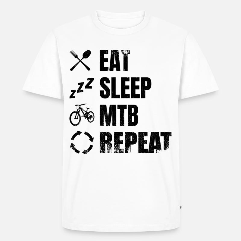 Mountainbiker Routine - Männer Premium Bio T-Shirt - Weiß