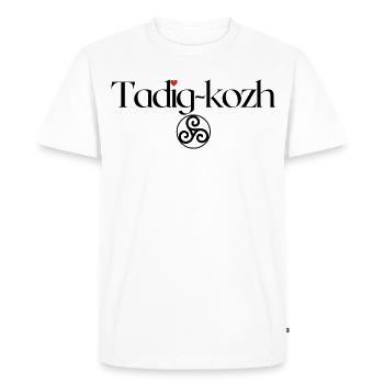 Tadig-kozh Triskell Fête grands-pères Breton - T-shirt Premium bio Homme - blanc - Devant - Nico (187cm)