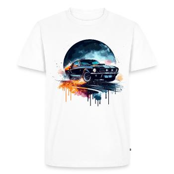 Muscle Car - For Car Enthusiasts - Men's Premium Organic T-Shirt - white - Front - Nico (187cm)