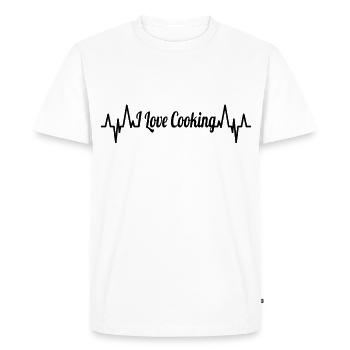 I love to cook pulse beat - Men's Premium Organic T-Shirt - white - Front - Nico (187cm)