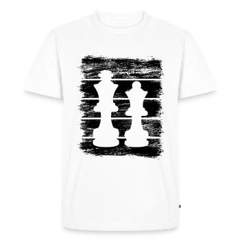 Reine et Roi des échecs - T-shirt Premium bio Homme - blanc - Devant - Nico (187cm)