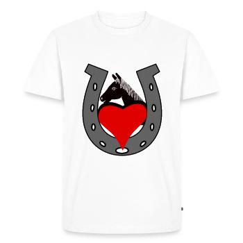 Horseshoe Horse Horse Head Heart Birthday Gift - Men's Premium Organic T-Shirt - white - Front - Nico (187cm)