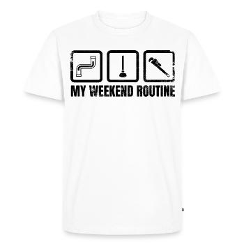 My Weekend Routine - Men's Premium Organic T-Shirt - white - Front - Nico (187cm)