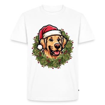 Chien Golden Retriever Noël - T-shirt Premium bio Homme - blanc - Devant - Nico (187cm)