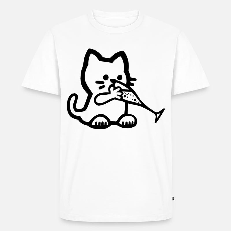 Das Kätzchen hat Durst - Männer Premium Bio T-Shirt - Weiß