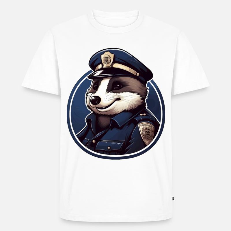 Dachs Polizei - Männer Premium Bio T-Shirt - Weiß