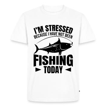 Fishing - Men's Premium Organic T-Shirt - white - Front - Nico (187cm)