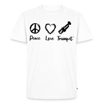 J’adore la trompette - T-shirt Premium bio Homme - blanc - Devant - Nico (187cm)