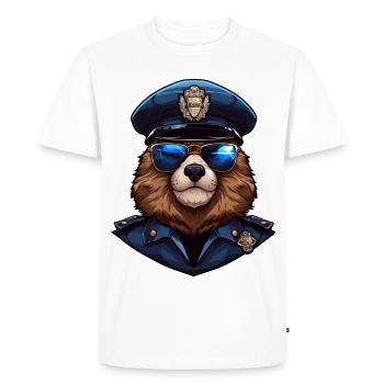 Police des marmottes - T-shirt Premium bio Homme - blanc - Devant - Nico (187cm)