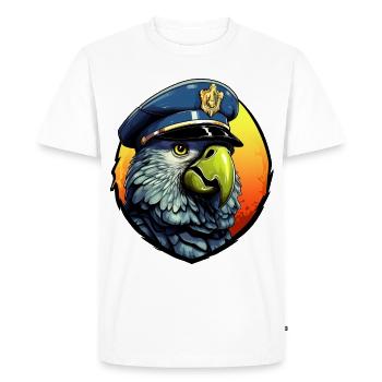Police Parrot - Men's Premium Organic T-Shirt - white - Front - Nico (187cm)