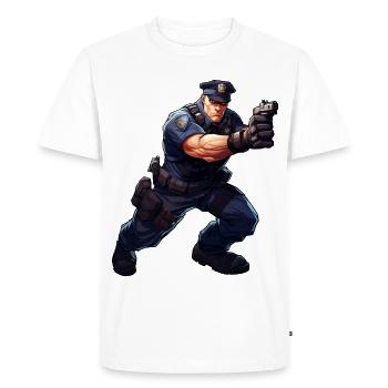 Rambo Police - T-shirt Premium bio Homme - blanc - Devant - Nico (187cm)