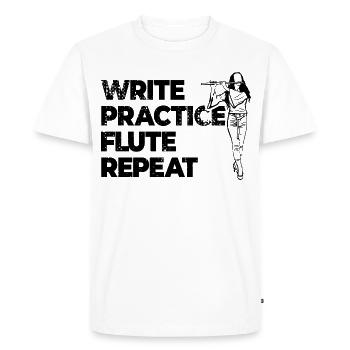 Citation de flûte de motivation - T-shirt Premium bio Homme - blanc - Devant - Nico (187cm)