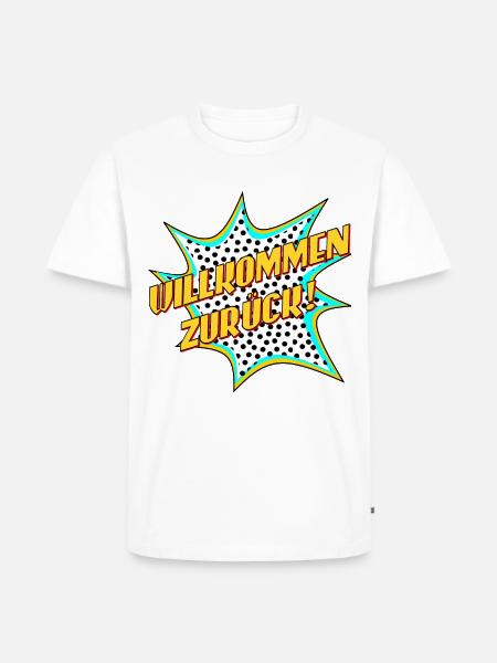 WILLKOMMEN ZURÜCK - POPART - Männer Premium Bio T-Shirt - Weiß