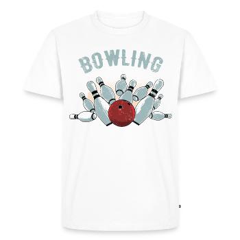 Croquis de Bowling Strike - T-shirt Premium bio Homme - blanc - Devant - Nico (187cm)