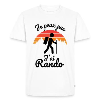 randonnée rando 3 - T-shirt Premium bio Homme - blanc - Devant - Nico (187cm)