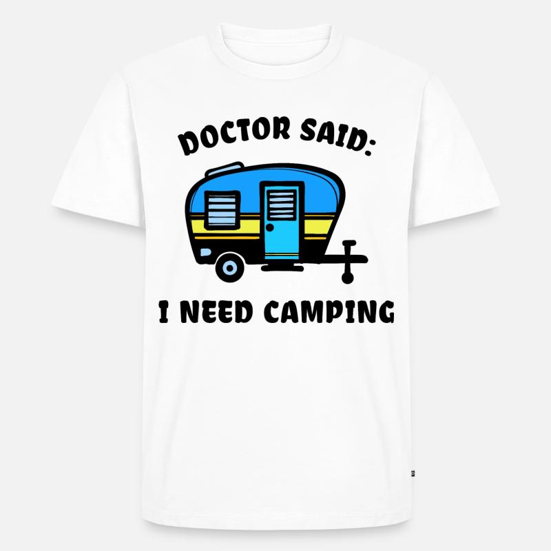 Camper Camping Wohnmobil Statement Wanderer - Männer Premium Bio T-Shirt - Weiß