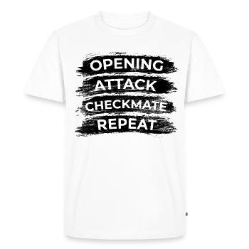 Opening Move Checkmate Repetition - Men's Premium Organic T-Shirt - white - Front - Nico (187cm)