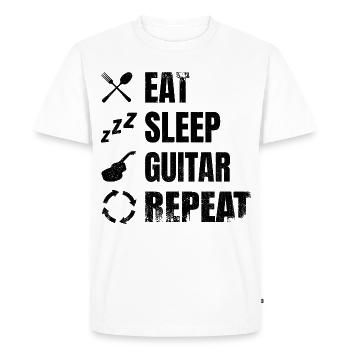Routine quotidienne du guitariste - T-shirt Premium bio Homme - blanc - Devant - Nico (187cm)