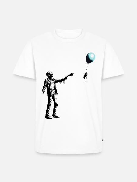 Zombie Ballon im Streetart Stil - Männer Premium Bio T-Shirt - Weiß