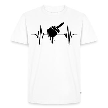 Palpitations cardiaques au pinceau de peintre - T-shirt Premium bio Homme - blanc - Devant - Nico (187cm)