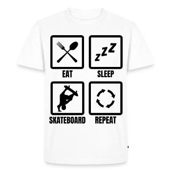Skateboarding Routine - Men's Premium Organic T-Shirt - white - Front - Nico (187cm)