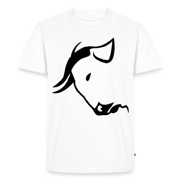 Black Bull's Head - Men's Premium Organic T-Shirt - white - Front - Nico (187cm)