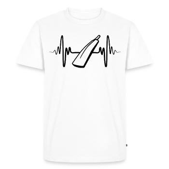 Battement de cœur ECG de la batte de cricket - T-shirt Premium bio Homme - blanc - Devant - Nico (187cm)