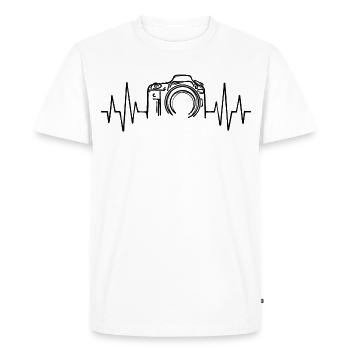 Bourreau de travail Emploi Photographe Carrière Profession Travailleur - T-shirt Premium bio Homme - blanc - Devant - Nico (187cm)