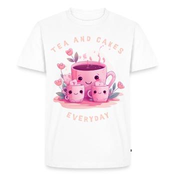 T-shirt thé sucré Thé et gâteaux Kawaii Cadeau - T-shirt Premium bio Homme - blanc - Devant - Nico (187cm)
