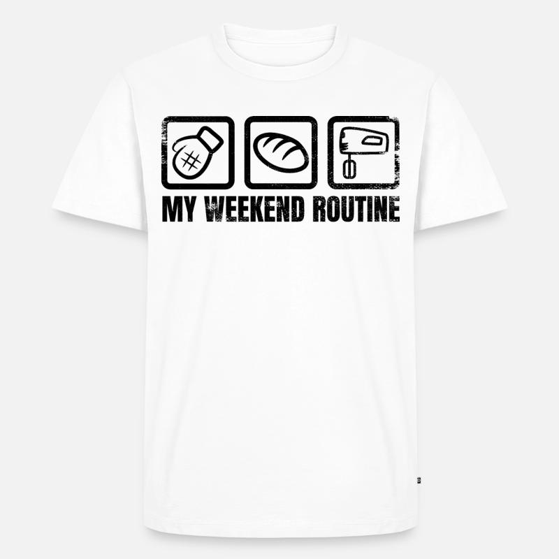Wochenende eines Bäckers - Männer Premium Bio T-Shirt - Weiß