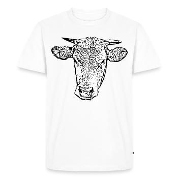 Cow - Men's Premium Organic T-Shirt - white - Front - Nico (187cm)
