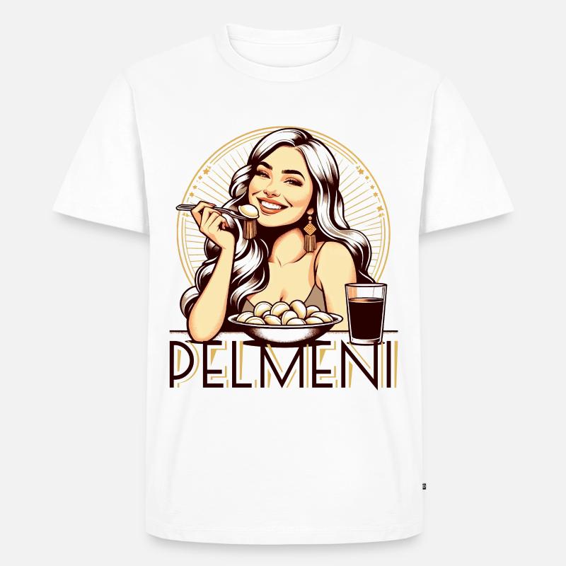 Pelmeni lecker Geschenk - Männer Premium Bio T-Shirt - Weiß