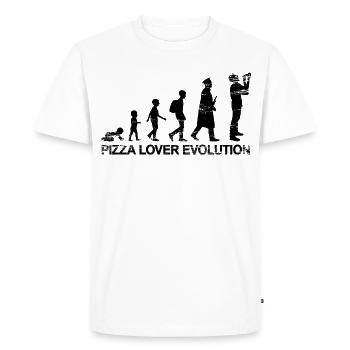 L'évolution des amateurs de pizza - T-shirt Premium bio Homme - blanc - Devant - Nico (187cm)