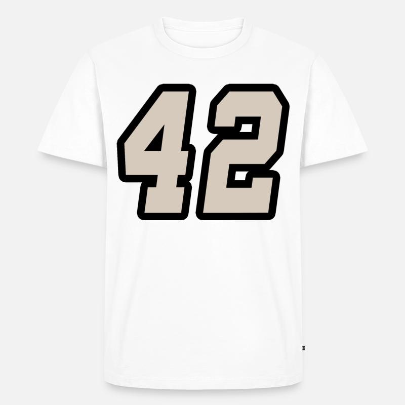 Nummer zweiundvierzig 42 - Männer Premium Bio T-Shirt - Weiß