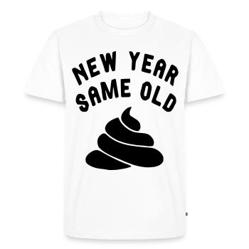 Chaque réveillon du Nouvel An, c’est le même... # - T-shirt Premium bio Homme - blanc - Devant - Nico (187cm)