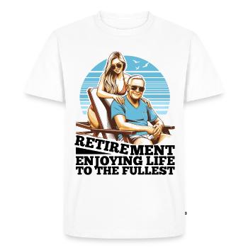 Vie de retraite profiter d’un cadeau - T-shirt Premium bio Homme - blanc - Devant - Nico (187cm)