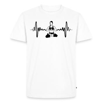Ligne de cœur Yogini - T-shirt Premium bio Homme - blanc - Devant - Nico (187cm)