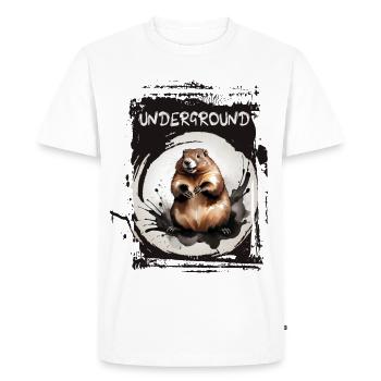 Marmotte souterraine - T-shirt Premium bio Homme - blanc - Devant - Nico (187cm)