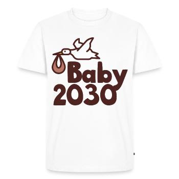 Bébé cigogne 2030 - T-shirt Premium bio Homme - blanc - Devant - Nico (187cm)
