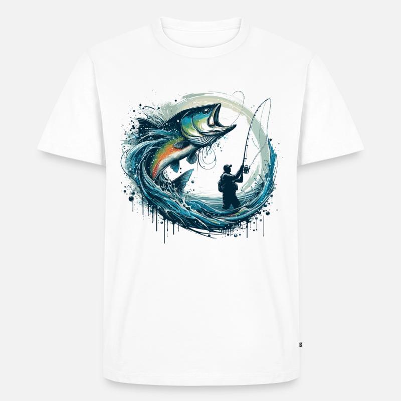 Angeln dynamisch Geschenk - Männer Premium Bio T-Shirt - Weiß