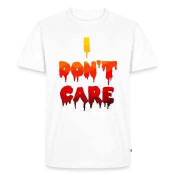 Je ne me soucie pas de la déclaration - T-shirt Premium bio Homme - blanc - Devant - Nico (187cm)