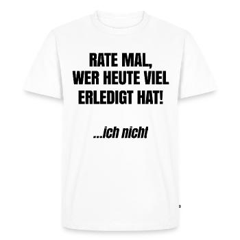 I don't care Funny Statement Attitude - Men's Premium Organic T-Shirt - white - Front - Nico (187cm)