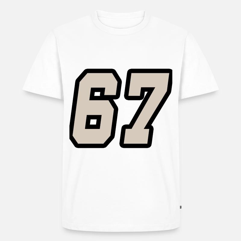 Nummer siebenundsechzig 67 - Männer Premium Bio T-Shirt - Weiß