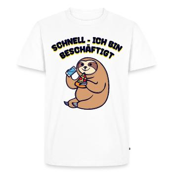 Détendez-vous déclaration drôle je ne me soucie pas déclaration chill - T-shirt Premium bio Homme - blanc - Devant - Nico (187cm)