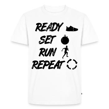 Routine de coureur drôle - T-shirt Premium bio Homme - blanc - Devant - Nico (187cm)